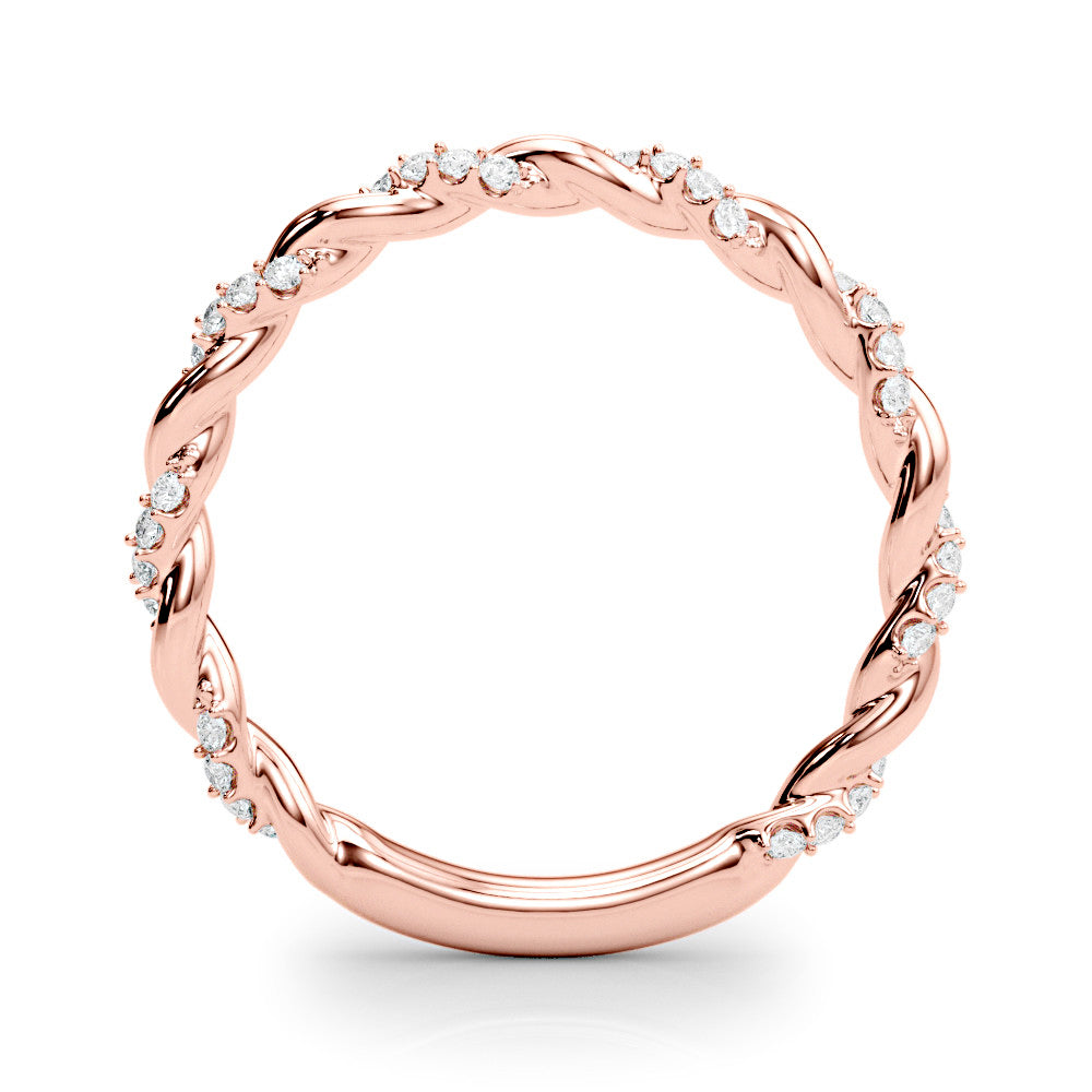 Rope Design Round Diamond Wedding Ring-VIRABYANI